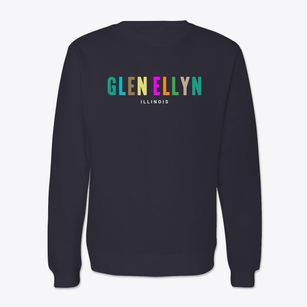 Glen Ellyn Illinois Color Pop Crewneck Sweatshirt