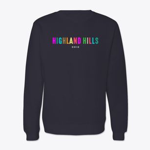 Highland Hills Ohio Color Pop Crewneck Sweatshirt