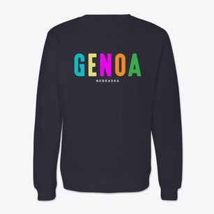 Genoa Nebraska Color Pop Crewneck Sweatshirt