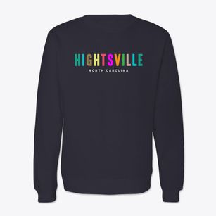 Hightsville North Carolina Color Pop Crewneck Sweatshirt