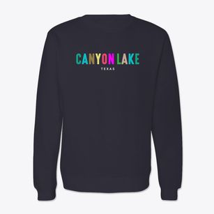 Canyon Lake Texas Color Pop Crewneck Sweatshirt