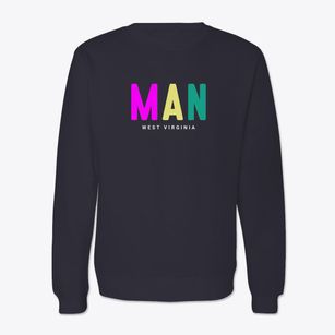 Man West Virginia Color Pop Crewneck Sweatshirt
