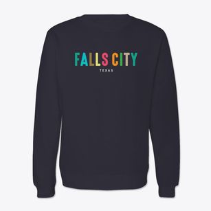 Falls City Texas Color Pop Crewneck Sweatshirt