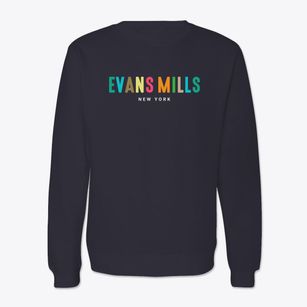 Evans Mills New York Color Pop Crewneck Sweatshirt