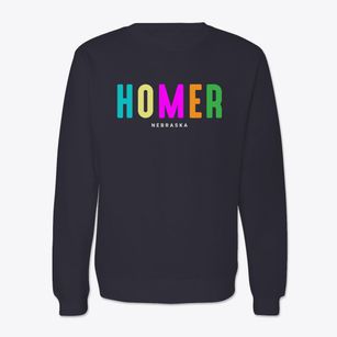 Homer Nebraska Color Pop Crewneck Sweatshirt