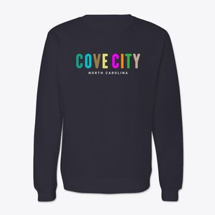 Cove City North Carolina Color Pop Crewneck Sweatshirt