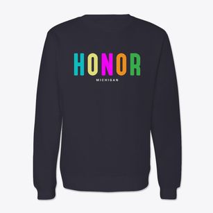 Honor Michigan Color Pop Crewneck Sweatshirt