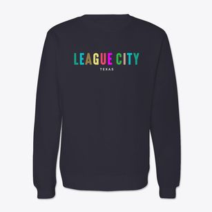League City Texas Color Pop Crewneck Sweatshirt
