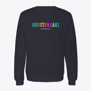 Houston Lake Missouri Color Pop Crewneck Sweatshirt