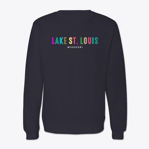Lake St. Louis Missouri Color Pop Crewneck Sweatshirt