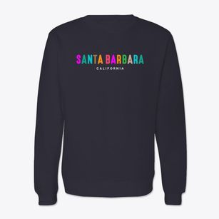Santa Barbara California Color Pop Crewneck Sweatshirt