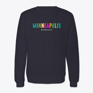 Minneapolis Minnesota Color Pop Crewneck Sweatshirt