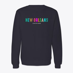 New Orleans Louisiana Color Pop Crewneck Sweatshirt