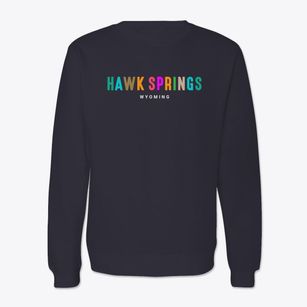 Hawk Springs Wyoming Color Pop Crewneck Sweatshirt