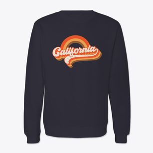  California Retro Rainbow Crewneck Sweatshirt
