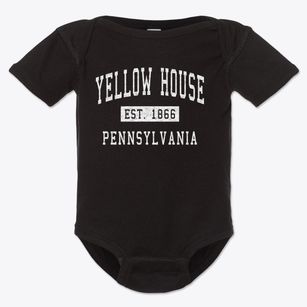 Yellow House Pennsylvania Classic Established Baby Onesie