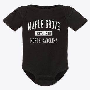 Maple Grove North Carolina Classic Established Baby Onesie