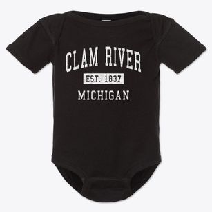 Clam River Michigan Classic Established Baby Onesie