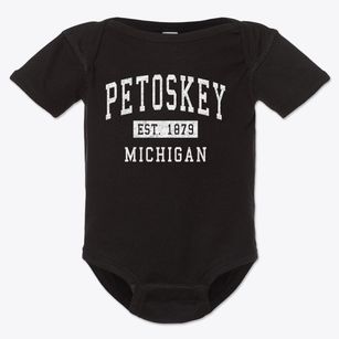 Petoskey Michigan Classic Established Baby Onesie