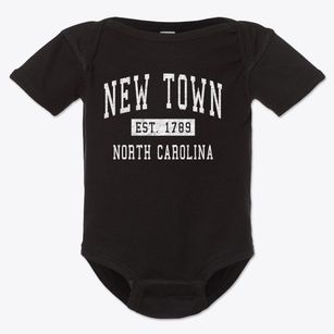 New Town North Carolina Classic Established Baby Onesie