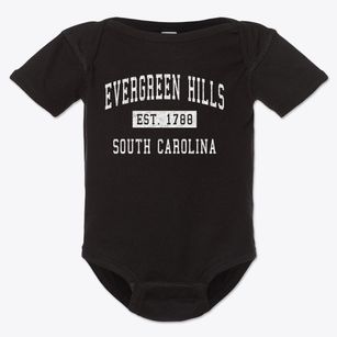 Evergreen Hills South Carolina Classic Established Baby Onesie
