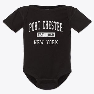Port Chester New York Classic Established Baby Onesie