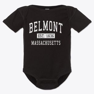 Belmont Massachusetts Classic Established Baby Onesie