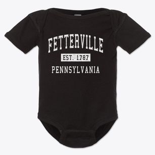Fetterville Pennsylvania Classic Established Baby Onesie