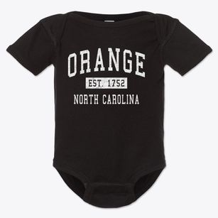 Orange North Carolina Classic Established Baby Onesie