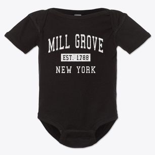 Mill Grove New York Classic Established Baby Onesie