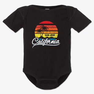 San Jose California Palm Tree Sunset Baby Onesie