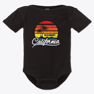 Beaumont California Palm Tree Sunset Baby Onesie
