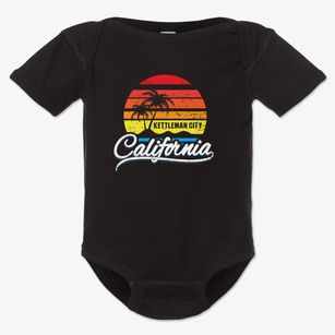 Kettleman City California Palm Tree Sunset Baby Onesie