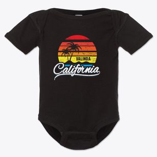Valinda California Palm Tree Sunset Baby Onesie