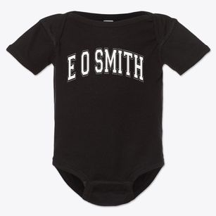 E O Smith Education Center Varsity Arch Baby Onesie