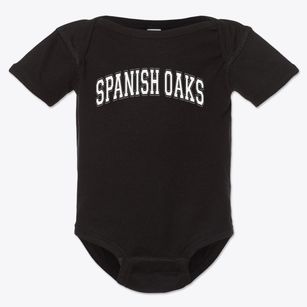 Spanish Oaks Elementary School Varsity Arch Baby Onesie