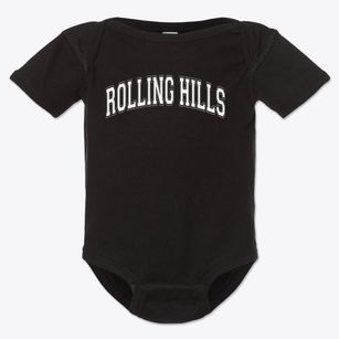 Rolling Hills Elementary School Varsity Arch Baby Onesie