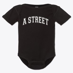 A Street Elementary School Varsity Arch Baby Onesie