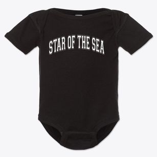 Star Of The Sea Elementary School Varsity Arch Baby Onesie