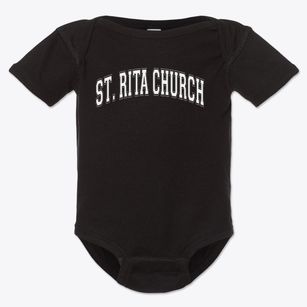 St. Rita Catholic Church Varsity Arch Baby Onesie