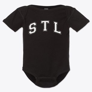 S T L Varsity Arch Baby Onesie