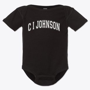 C I Johnson Elementary School Varsity Arch Baby Onesie