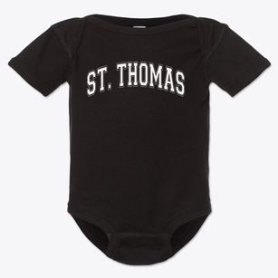 Saint Thomas The Apostle Preschool Varsity Arch Baby Onesie