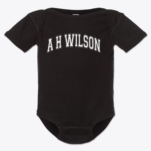 A H Wilson Elementary School Varsity Arch Baby Onesie