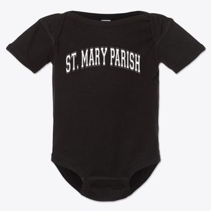 St Mary Parish Varsity Arch Baby Onesie