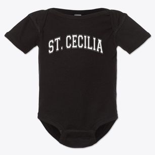 Saint Cecilia Catholic School Varsity Arch Baby Onesie