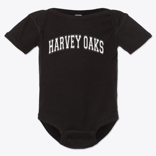 Harvey Oaks Elementary School Varsity Arch Baby Onesie