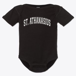 St Athanasius Parish Varsity Arch Baby Onesie