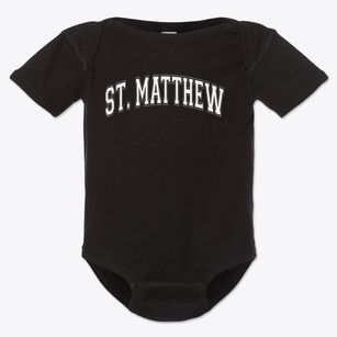 Saint Matthew Catholic School Varsity Arch Baby Onesie