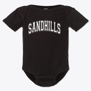 Sandhills Farm Life Elementary School Varsity Arch Baby Onesie